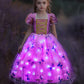 Davvew Princess Dresses For Girls,Light Up Princess Costume For Christmas, Halloween, Birthday Gifts For Age 3-8 Year Old