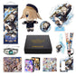 Motao Genshin Impact Box Freminet Merch Set - Plush Doll, Poster, Mouse Pad, Stand Figure, Bracelet, Badge, Keychain, Card Holde