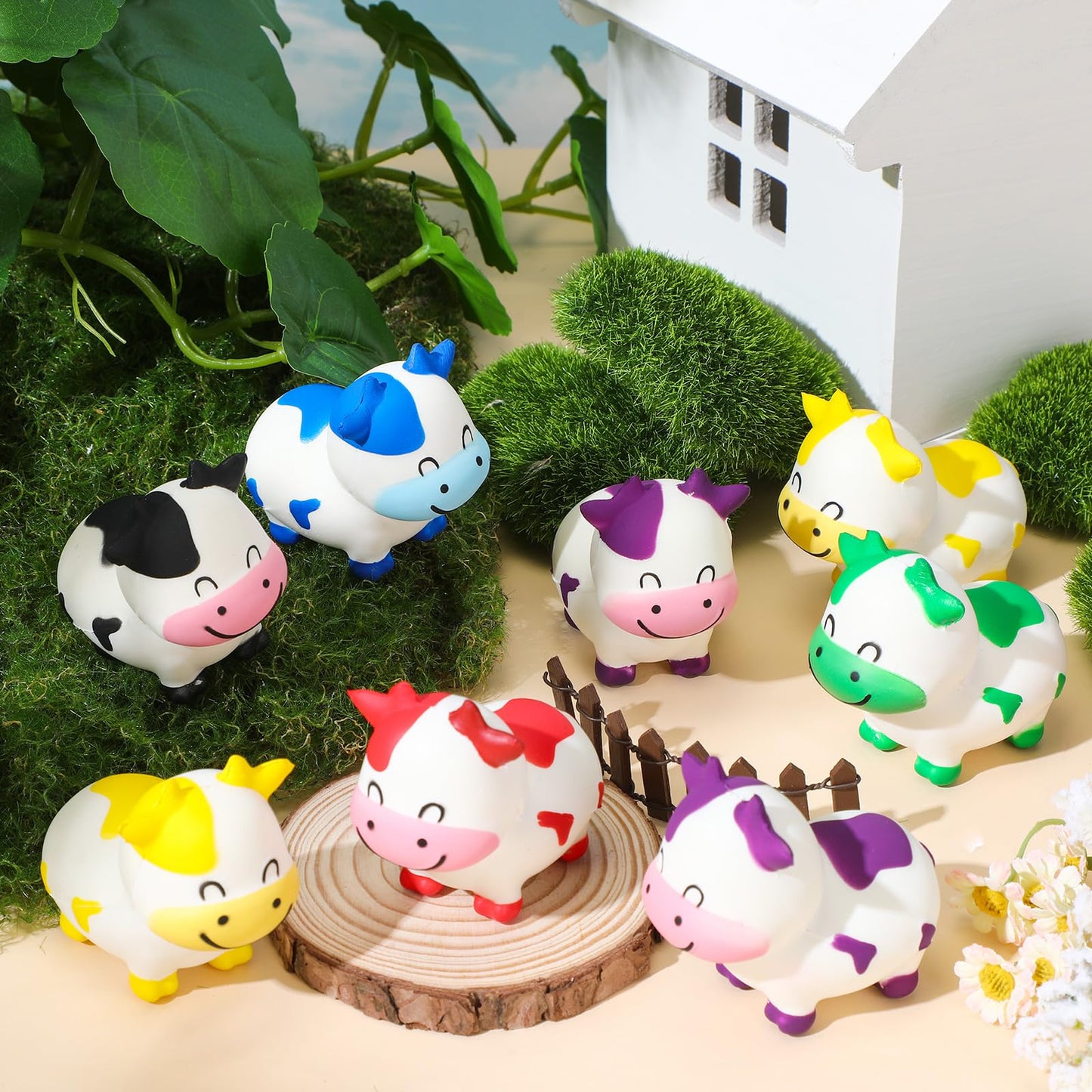 Wettarn 24 Pcs Cows Party Favors Cows Foam Stress Toy Fidget Toy Bulk Cute Farm Animal Party Favors Gift Supplies For Classroom