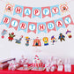 Zwiebeco Birthday Party Decoration Supplies Happy Birthday Banner Hanging Colorful Paper Amusement Park Circus Theme Bunting Ban