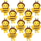 Puteraya 60 Pack 5 Inch Mini Bee Stuffed Animal Toys Cute Soft Plush Honeybee Keychain Lifelike Small Bee Plush For Baby Shower