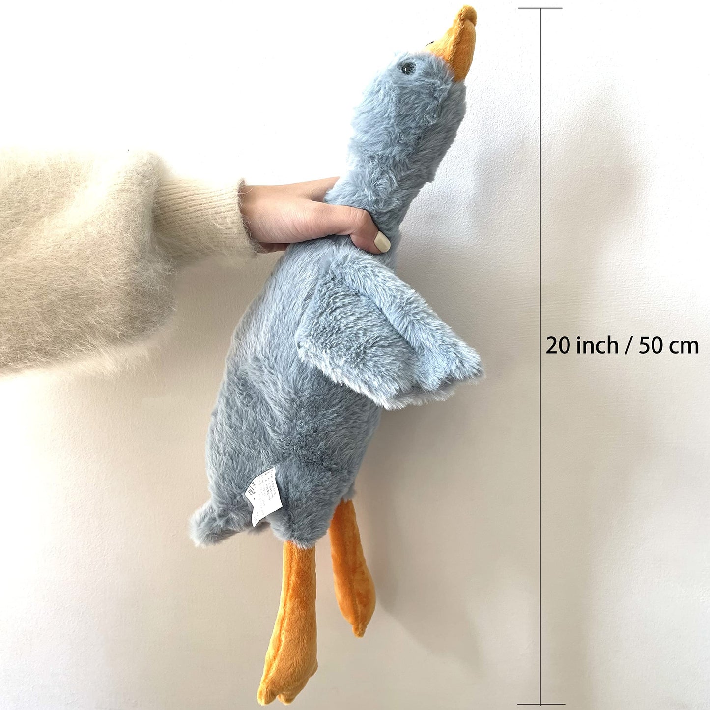 Tanha Goose Stuffed Animal, Soft Goose Plush, Cute Stuffed Goose, Duck Stuffed Animal - 20 Inch, Grey