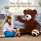 MorisMos Smile Giant Teddy Bear  51inch Large Stuffed Bears with Big Footprints  Big Stuffed Animals Cuddly Plush Gifts for Girlfriends  Boyfriend  Dark Brown