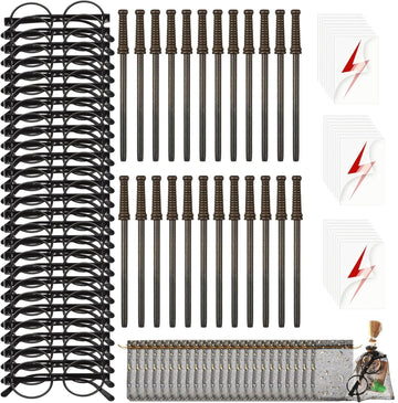 96 PCS Wizard Party Favors Set 24 Wand Pencils, 24 Wizard Glasses with 24 Gift Bags for Wizard Theme Party Supplies Birthday Sch