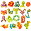 Ganowo Fidget Snake Cube Puzzle Toys - 18 Pack, Medium, Yellow, Plastic - Fun for Kids, Teens, Party Favors, Goodie Bag Fillers