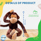 Howboutdis 24-Inch Hanging Monkey Stuffed Animal – Hands Connect To Feet - Monkey Toy With Specially Designed Ultra Soft Plush Feel - Great Gift For Kids Ages 3+