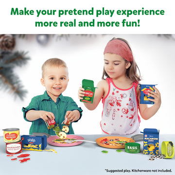 Skillmatics Pretend Play Pasta Set - 11 Containers, 120+ Play Food Items for Child's Play, Back-to-School Play Kitchen Accessori