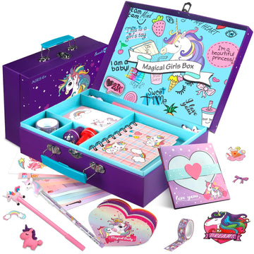 Tingingyuli Kid Journal Stationery Set,Gifts For Girls Ages 6 7 8 9 10 11 12 Year Old,49 Pieces Stationery Letter Writing Crafting Kit With Storage Case,Preteen Girls Toys Gift For Birthday Christmas