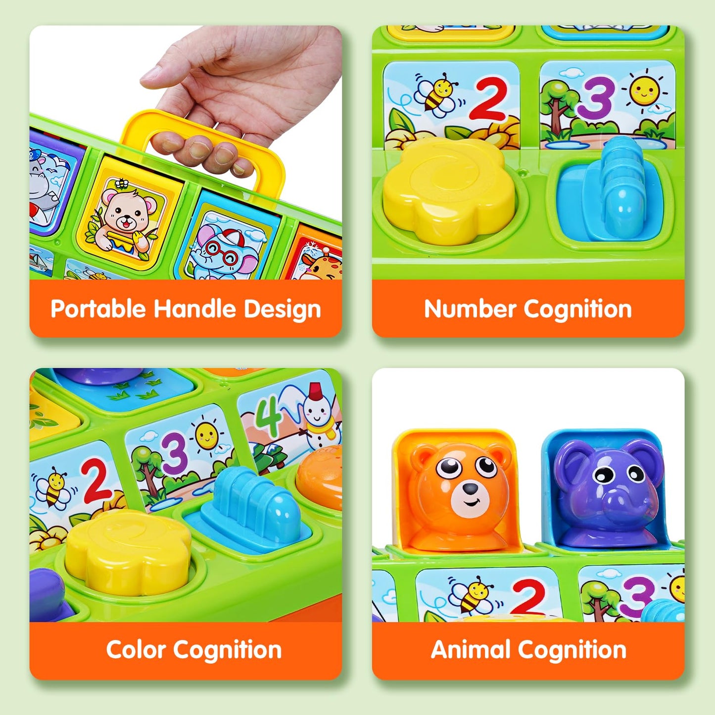Fs Toddler Pop Up Toy With Music And Light, Cause And Effect Toys For 6 9 12 18 Month Old Baby Toys, Early Learning Educational Toys For 1 2 3 Year Old Boy And Girls Gifts