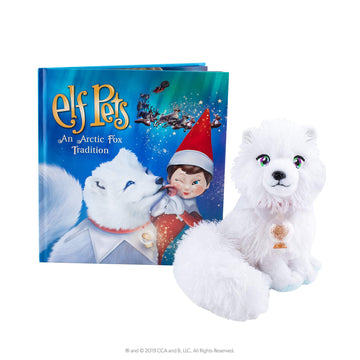 Elf Pets: An Artic Fox Tradition - Huggable Elf Pet Arctic Fox Stuffed Animal - Includes Beautifully Illustrated Hardbound Storybook, Mini Snow Globe Charm And Official Adoption Certificate