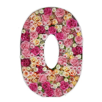 2Ft Letter O Mosaic Balloon Frame Letter Diy Fillable Letters Kit For Birthday Party Wedding Backdrop Decor