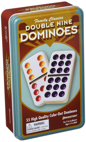 Pressman Dominoes Double 9 In Tin