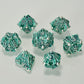 DND Dice,HNCCESG Hollow Metal Set 7 Pcs for Dungeons and Dragon,D and D GIFS of Tabletop Game (Matte Green White Skull)