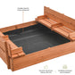 Large Wooden Kids Sandbox With Lid - Outdoor Sand Box For Kids With Cover Sand Protection, Foldable Bench Seats And Bottom Liner