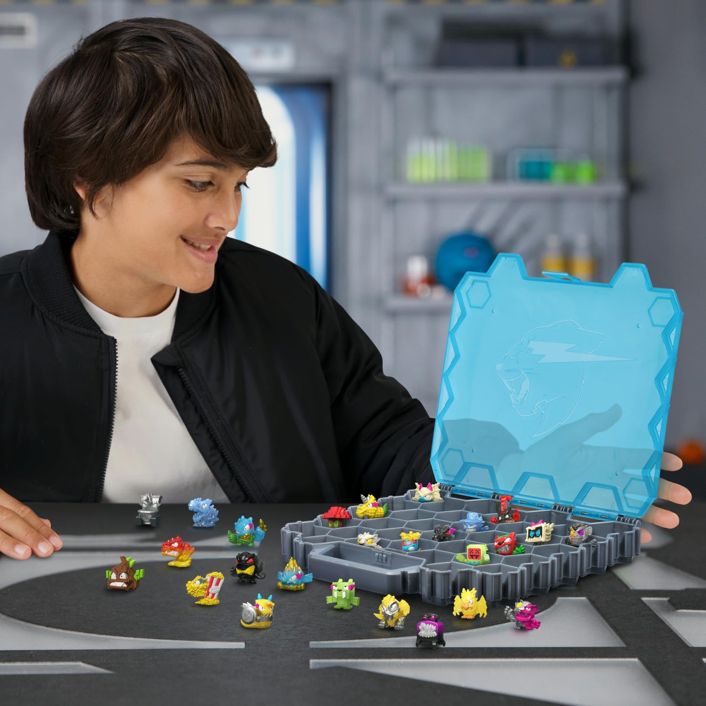 MRBEAST LAB MrBeast Hive Collector Pack Holds 70+ Micro Beasts  with 26 Micro Beasts Including 2 limited availability Glow-in-The-Dark Swarms  26 Stickers and 2 Fusion Caps to Continue to Build Out Your Own