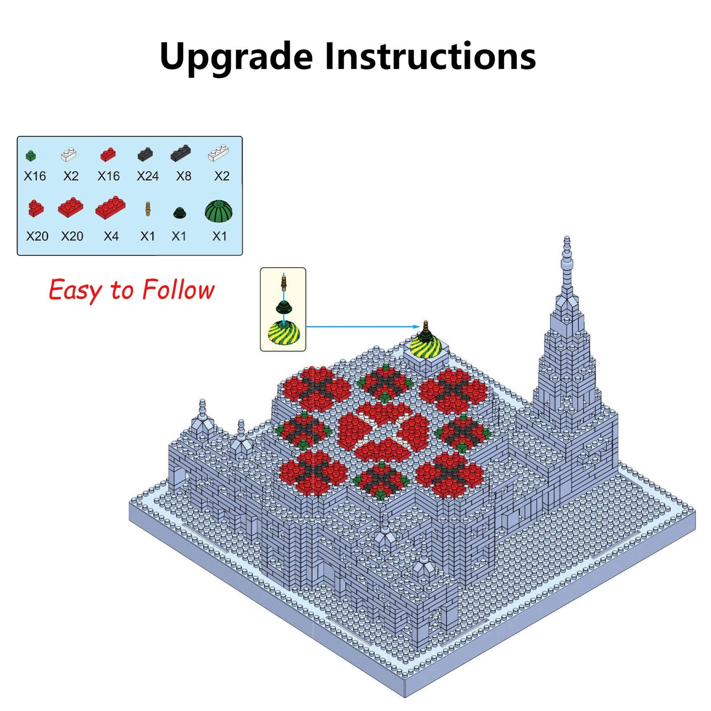 Geniteen Building Block Set, Saint Basil'S Cathedral Architecture Model Micro Mini Blocks, Educational Mini Blocks, 4300 Pcs