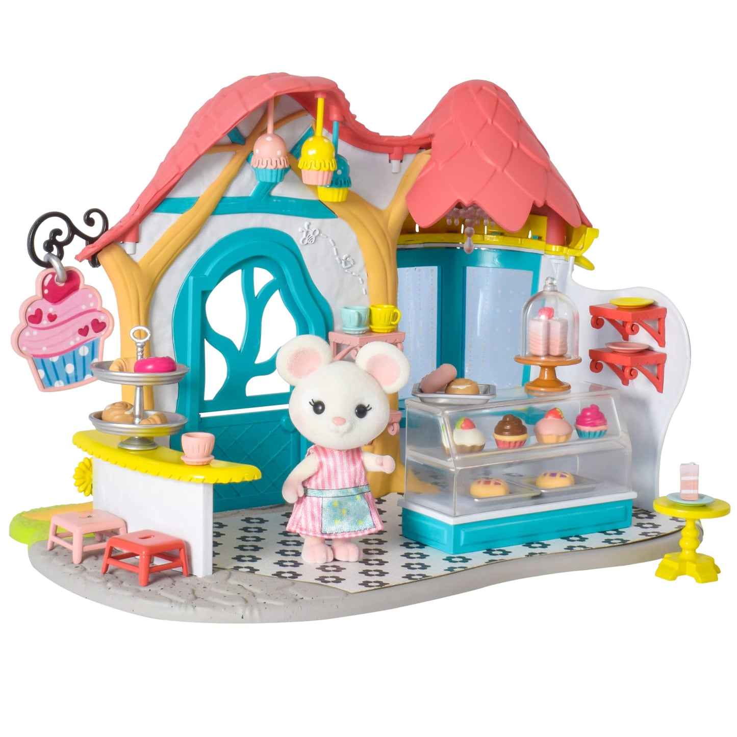 Honey Bee Acres Bees Teas Pastry Shop, Complete Set With Miniature Doll Figure, 35 Pieces , Ages 3+
