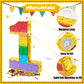 PCFING 20 Inch Number 1 Piata Rainbow with 30 Inch Piata Stick Blindfold Confetti for Boy Girl Kids Birthday Party Decorations,