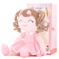 Gloveleya Baby Doll Gifts Plush Curly Girl Toys With Love 16' Pink