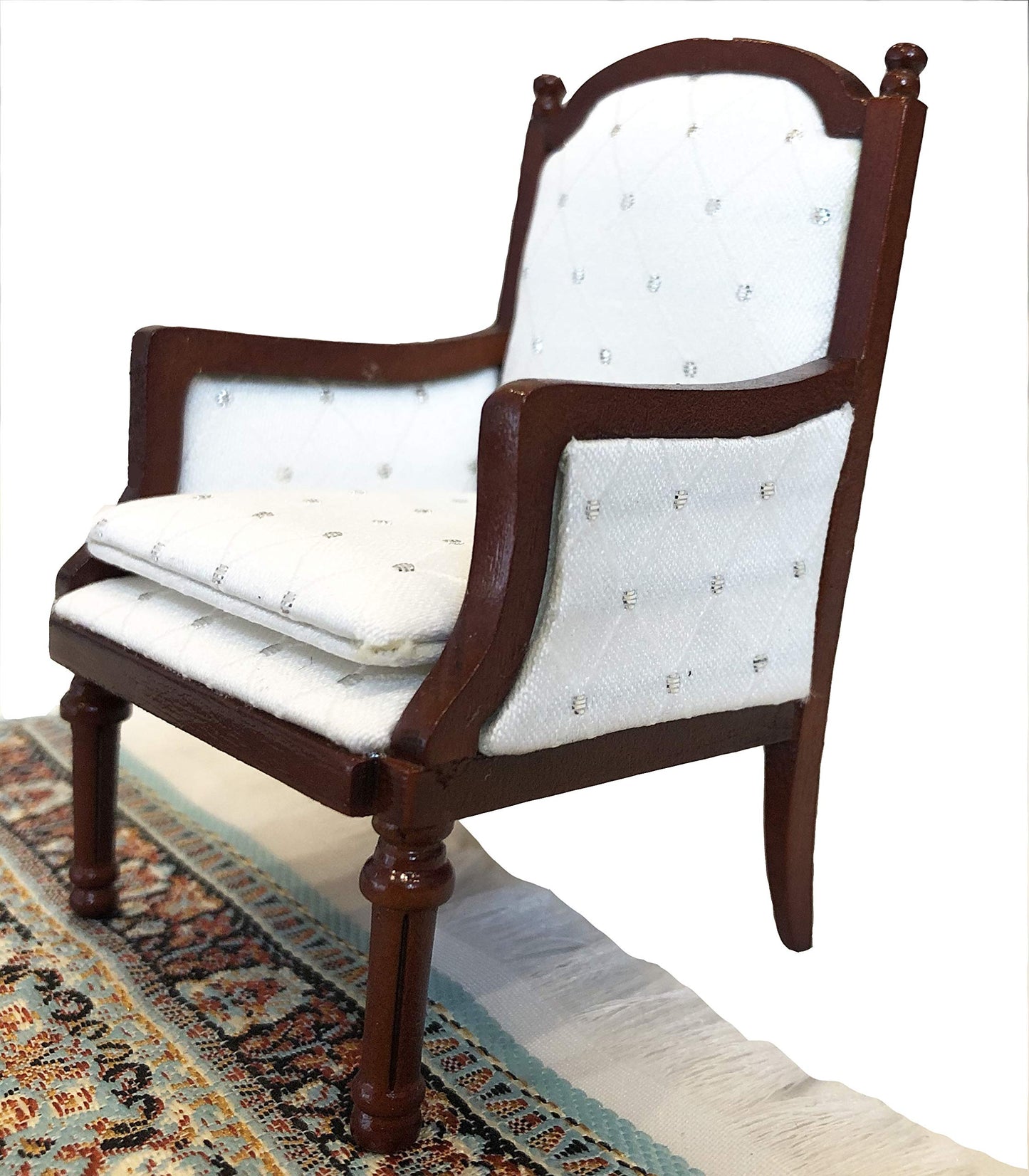 Wooden Dollhouse Armchairs, Set Of 2, Dinning Lounge Chairs For Doll Houses, Miniature Furniture, 3 Inch To 6 Inch Dolls