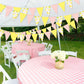 Lemon Party Decorations - 3PCS Lemon Bunting Banners, Pink and Yellow Lemon Triangle Banner Garland for Lemonade Wedding Engagem