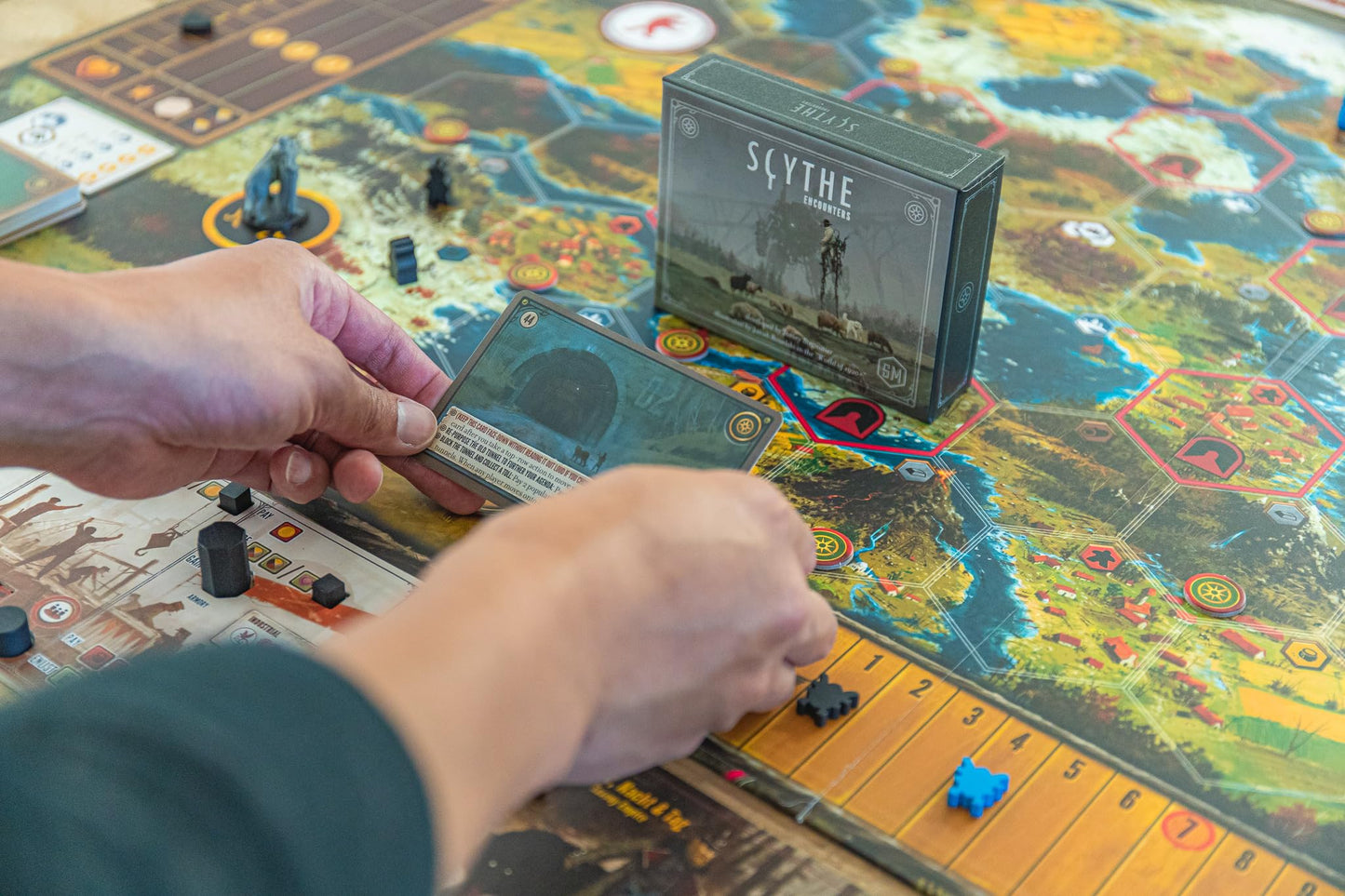Stonemaier Games: Scythe Encounters Expansion | Add To Scythe (Base Game) | 32 New Encounter Cards | Ages 14+, 1-5 Players, 115 Mins