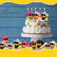 24 Sets Disco Cowboy Rubber Ducks With Scarf Hat And Sunglasses Mini Bath Duck Toys For Birthday Swimming Party Gift Favor Decorations