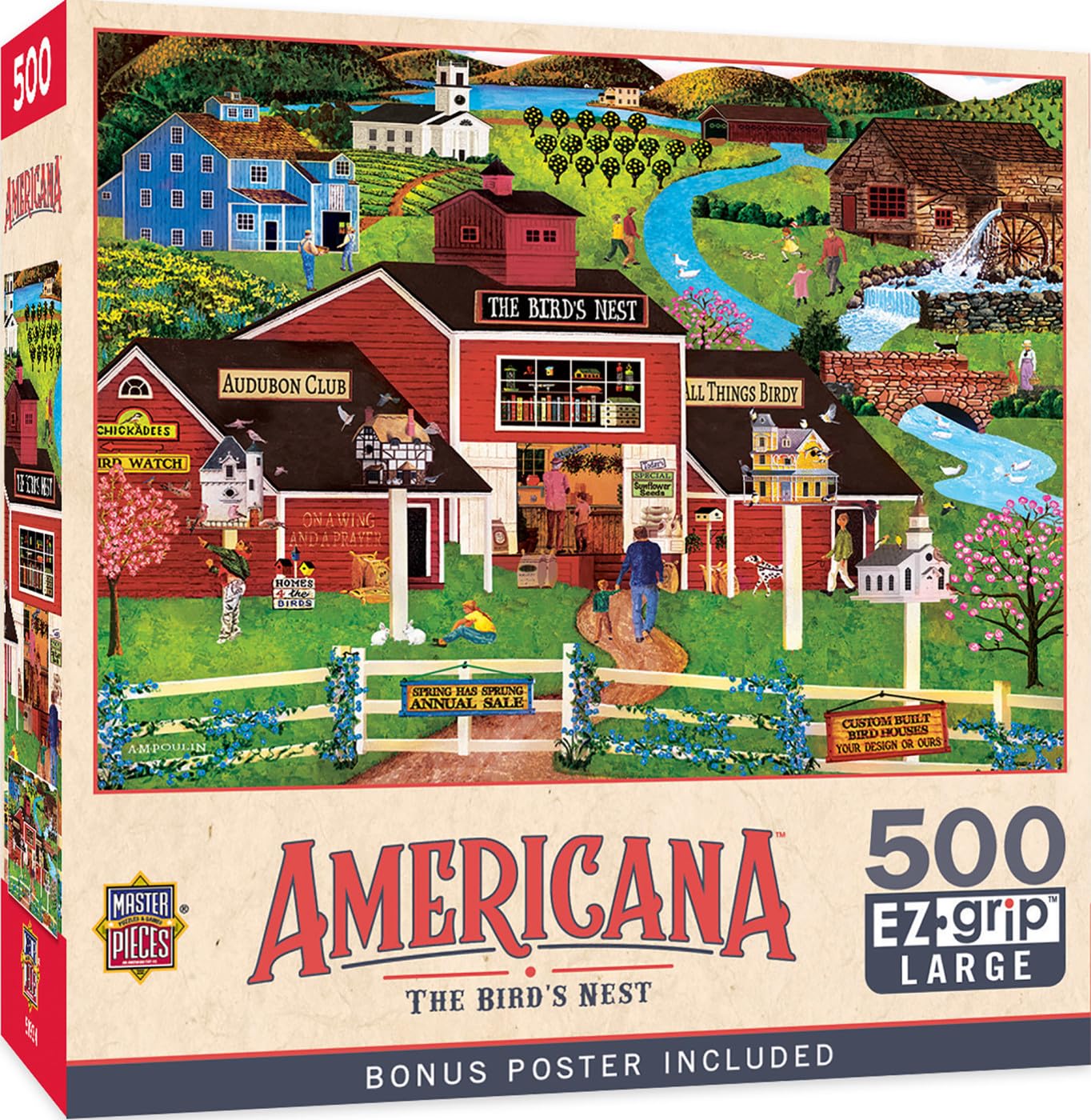 Masterpieces - 500 Piece Jigsaw Puzzle, Large Ez Grip Shapes, The Birds Nest, Fun For Adults, Seniors, Family, Kids, 19.25'' X 2
