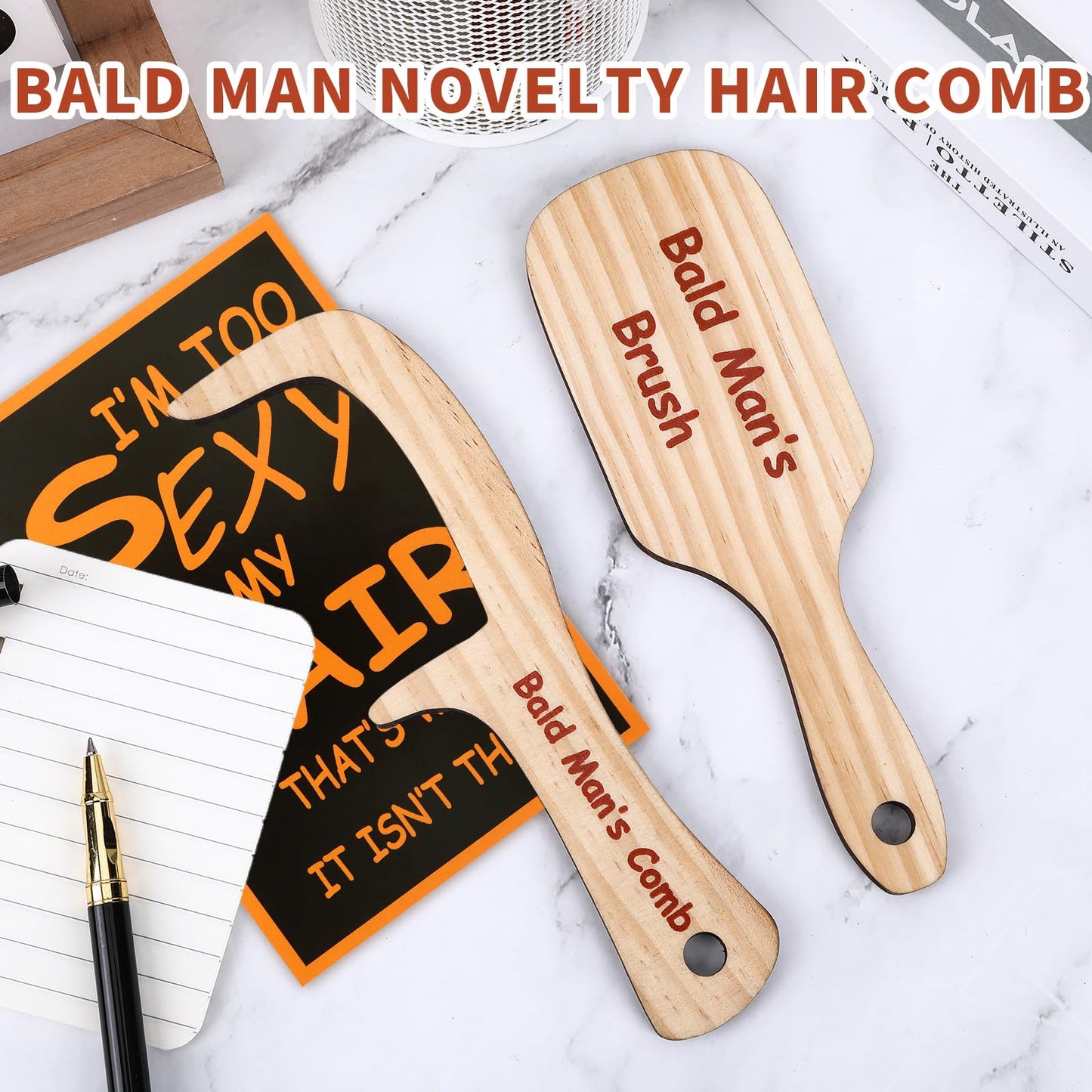 Juleasel 2Pcs Funny Bald Man'S Comb Funny Gag Gift White Elephant Gift Prank Gift For Men Hair Loss Comb For Bald Men Gift Over
