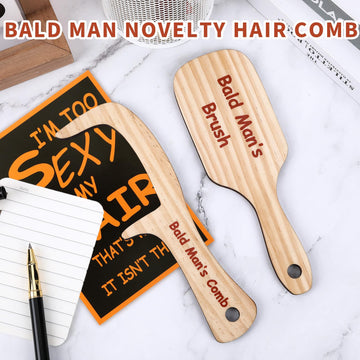 Juleasel 2Pcs Funny Bald Man'S Comb Funny Gag Gift White Elephant Gift Prank Gift For Men Hair Loss Comb For Bald Men Gift Over
