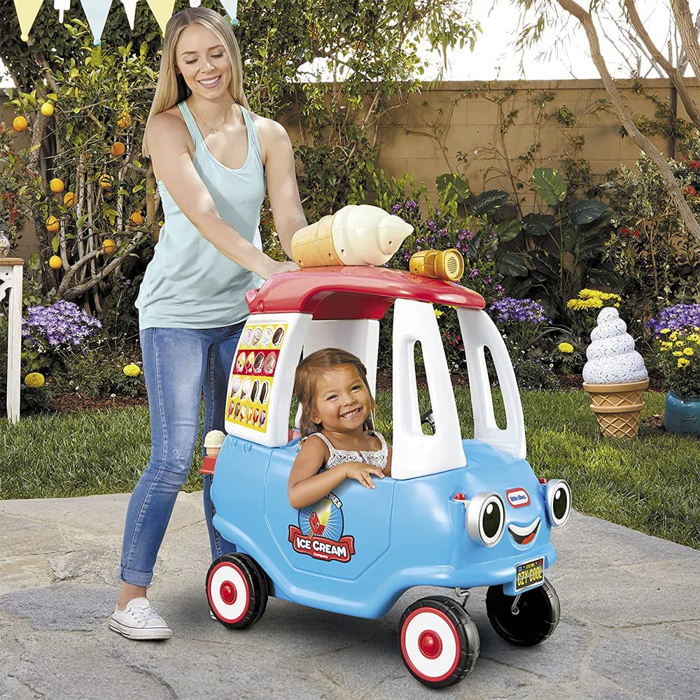 Little Tikes Cozy Ice Cream Truck Ride On Car, Large Multicolored Plastic, Model 657856M, Gift for Kids Ages 1.5-5 Years Old