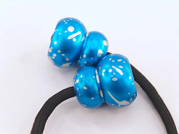 L-Shizuku Begleri Fidget Beads - Worry Fidget Beads Spin & Bump - Made Of Aluminum Alloy - For Men Women Youngs Skill Players Creates A Bit Of Magic For You (Cala-Blue&White)