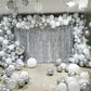 Silver And White Balloons, 12 Inch Metallic Silver White Latex Balloons Set Decor With Silver Confetti Helium Balloons For Boys