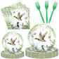 Sunnyray 96 Pcs Mallard Duck Party Decorations Supplies Duck Hunting Birthday Party Tableware Set Mallard Duck Baby Shower Plate