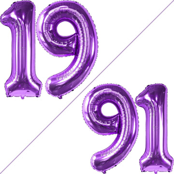 Katchon, Giant 19 Birthday Balloons Purple - 40 Inch | 19 Balloons For 19Th Birthday Decorations | Purple 19 Balloon Number | 19Th Birthday Balloons For 19 Year Old Birthday Party Decorations