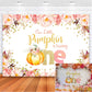 Avezano Pumpkin 1st Birthday Backdrop Girl Our Little Pumpkin is Turning One Decorations 7x5ft Fall Pink and Gold Pumpkin First 