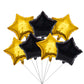 18 Inch Black Gold Star Shape Foil Balloon,10Pcs Mylar Helium Balloons Star Balloons For Party Decoration