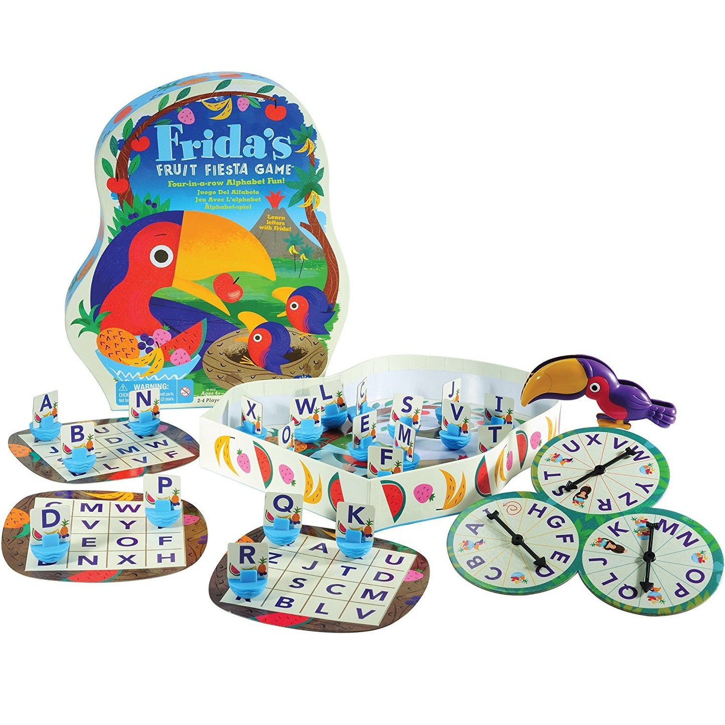 Educational Insights Frida's Fruit Fiesta Alphabet Game, Letter Recognition Board Game for Ages 4+, Multicolor, Model EI-3412