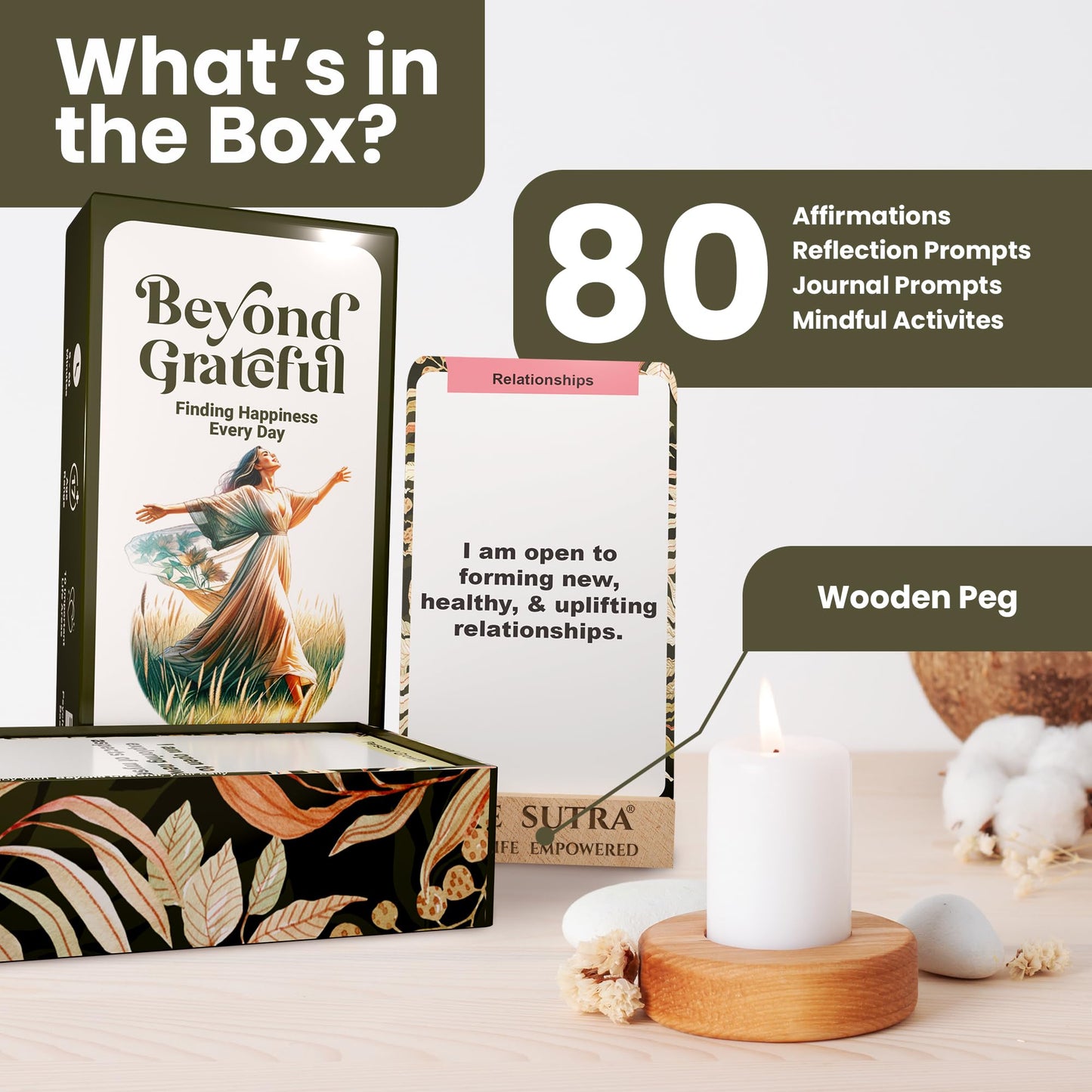 Beyond Grateful: 80 Psychologist-Designed Gratitude Cards, Journaling Prompts And Activities. Use Them To Transform Daily Life With Positive Affirmations And Mindfulness Prompts.