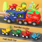 newcrave Toddlers Cars Toys for 1 2 3 4 Years Old Boys, 5 in 1 Dinosaur Car Toys for Kids 2-4, Easter Birthday Gifts for Toddler