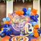 Blue And Orange Balloons Garland Arch Kit, 122 Pc Dark Blue And Orange Balloons, Royal Blue Baby Blue Orange Party Balloons For