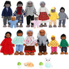 Onest 18 Pieces Wooden Dollhouse Family Set Mini People Figures Dog Cat Sets Dollhouse Dolls Wooden Doll Family Pretend Play Figures Accessories For Pretend Doll House Toy