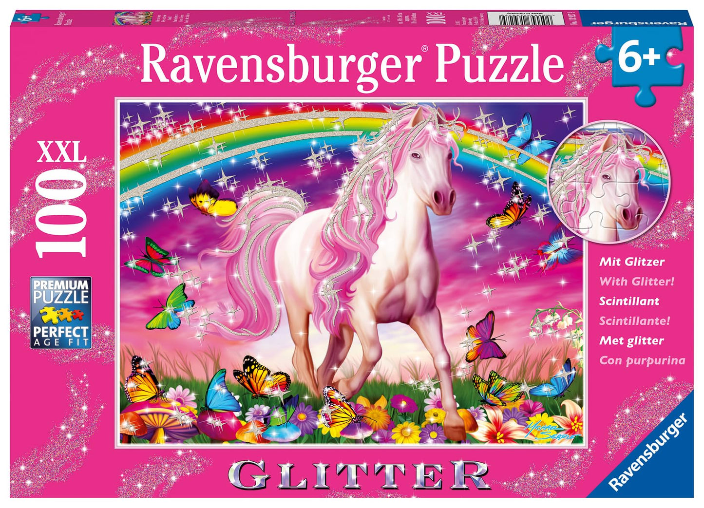 Ravensburger Horse Dreams Glitter Jigsaw Puzzle - 100 Unique Pieces | Perfect Interlock Fit | Vibrant  Glare-Free Design | Ideal for Kids Aged 4-8