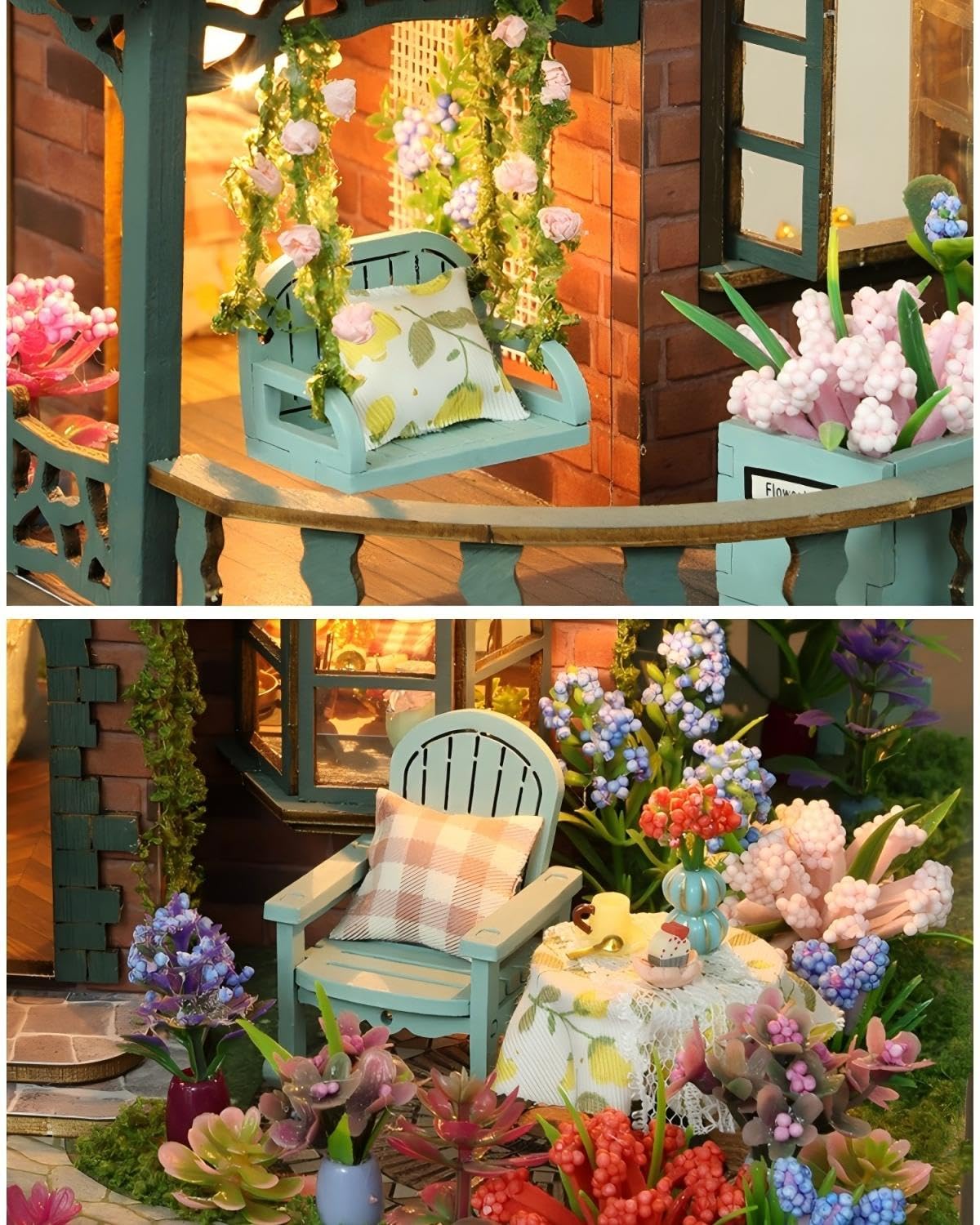 OZJAY Miniature House Kit  DIY Wooden Dollhouse Miniature Kit  Dollhouse Kit  Mini House Building Kit for mature-themed Teen  Fairy Garden