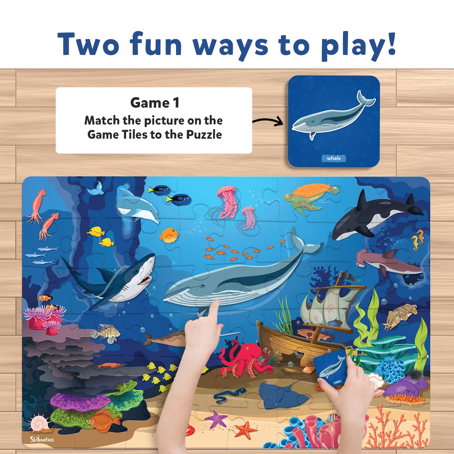 Skillmatics Floor Puzzle & Game - Piece & Play Underwater Animals, Jigsaw & Toddler Puzzles, Educational Toy, Gifts For Boys & G