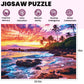 500 Piece Beach Puzzle For Adults-Sunset Puzzle | Recycled Cardboar Jigsaw Puzzles 500 Pieces | Challenging Family Activity Grea