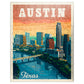 MyPuzzle Austin  Texas: Skyline  Vintage Poster - enhanced 100 Piece Jigsaw Puzzle for mature-themeds