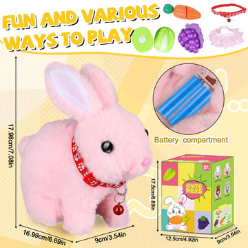 Bunny Toys For Kids Aged 3-7, Hopping Bunny Toy With Realistic Jumping, Wiggling Ears, And Sound Effects, Ideal Rabbit Toys For Girls And Boys For Birthdays, Easter