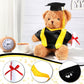 Civaner Graduation Bear Clothes Graduation Hat with Yellow Tassel Diploma Gown Outfit Plush Toy Gown Clothes Accessories Fits Mo