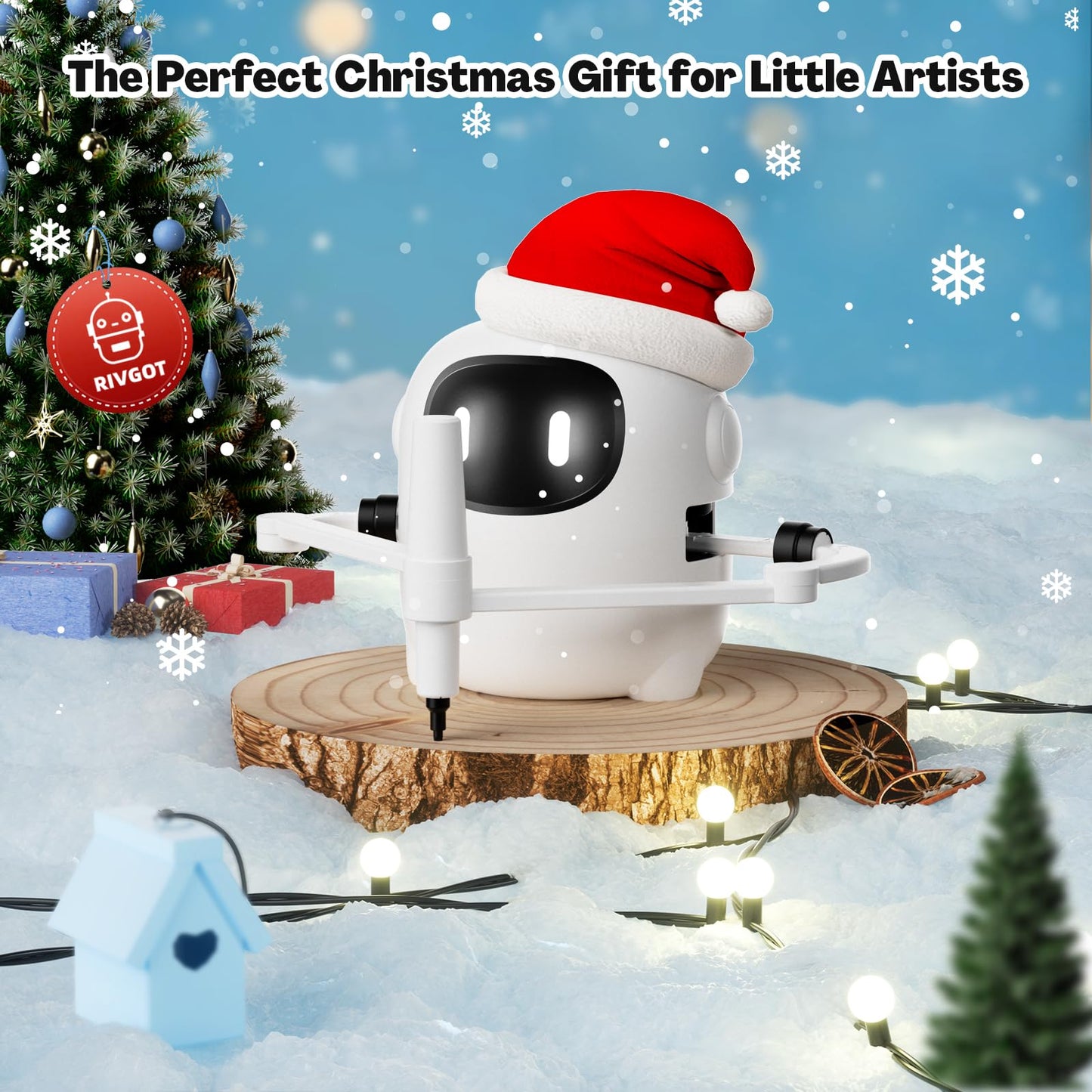 Rivgot Drawing Robot For Kids With 150 Cards, Voice Interactive Educational Drawing Machine, Montessori Painting Learning Toys F